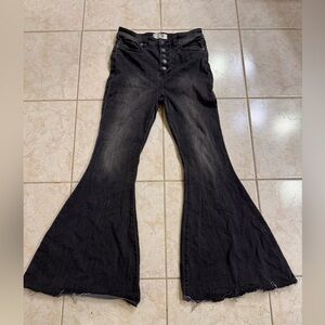 WE THE FREE Black BUTTON DOWN Flared Jeans SIZE 29